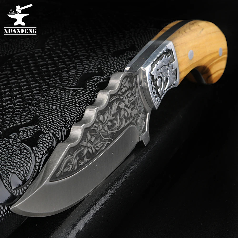 Field Tactical Knife, High Hardness, Sharp, Non-Foldable for Camping, Hunting & Self-Defense Knivve