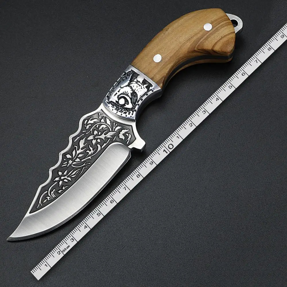 Field Tactical Knife, High Hardness, Sharp, Non-Foldable for Camping, Hunting & Self-Defense Knivve