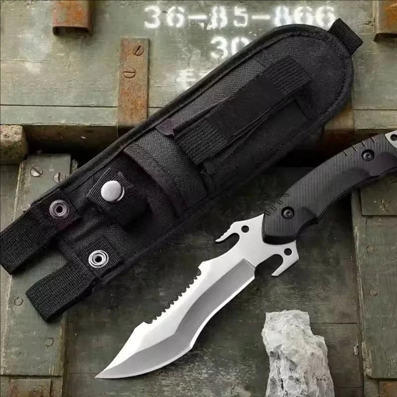 Straight Outdoor Pocket Knife, Survival, Military, Hunting, Tactical, High-Hardness. Knivve