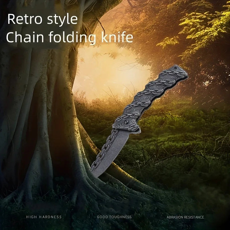 Relief Chain Stainless Steel Folding Knife for Outdoor Use Knivve