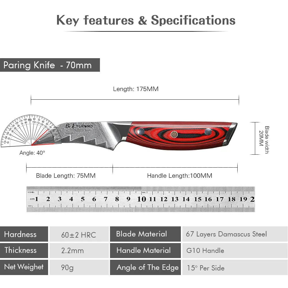 Paring Knife – 67-Layer Damascus Steel | Professional Chef Utility Knife Knivve