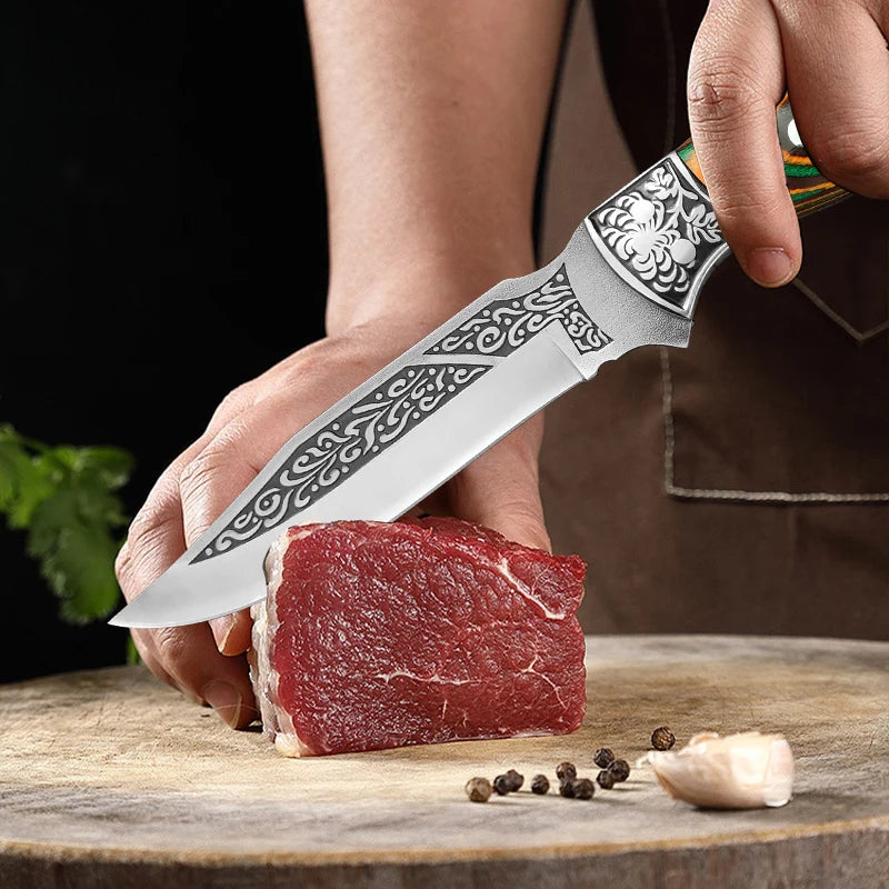 Boning Chef Knife for Meat, Fish, Fruit, & Barbecue - Stainless Steel Hand Forged Blade Knivve