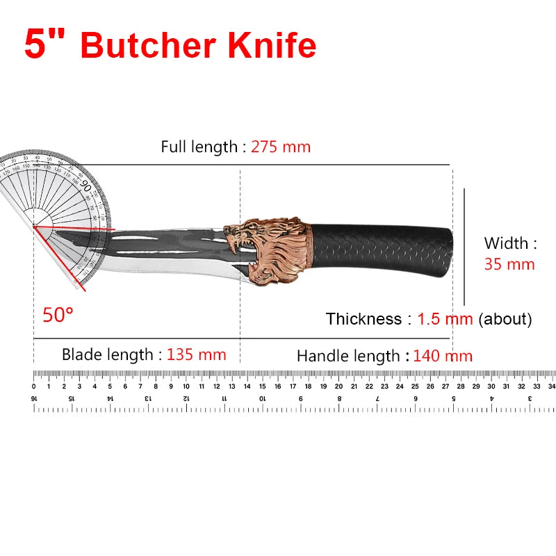 Multi-Purpose Kitchen Knife for Meat, BBQ, Fishing, Boning, Stainless Steel, Plastic Handle Knivve