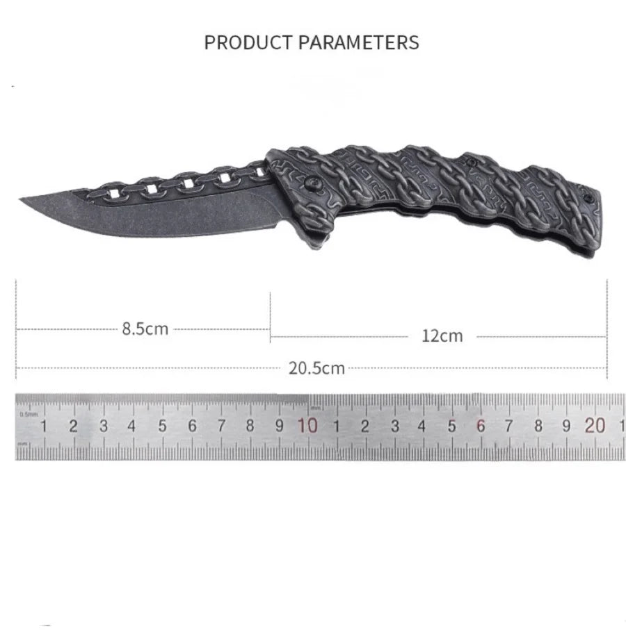 Relief Chain Stainless Steel Folding Knife for Outdoor Use Knivve