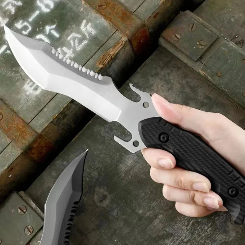 Straight Outdoor Pocket Knife, Survival, Military, Hunting, Tactical, High-Hardness. Knivve