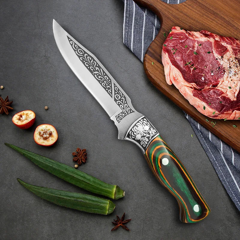 Boning Chef Knife for Meat, Fish, Fruit, & Barbecue - Stainless Steel Hand Forged Blade Knivve