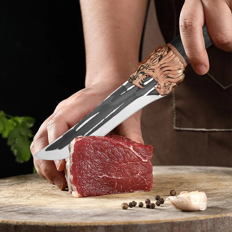 Multi-Purpose Kitchen Knife for Meat, BBQ, Fishing, Boning, Stainless Steel, Plastic Handle Knivve