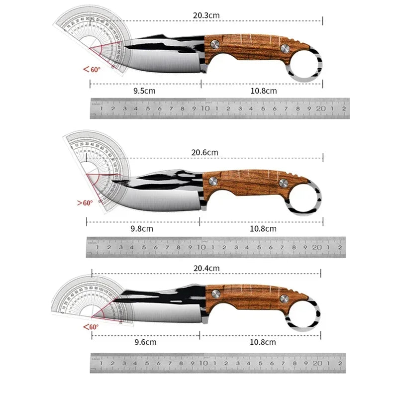 Hand-forged Bone Picking & Fruit Cutting Knife, High-hardness Steel Knivve