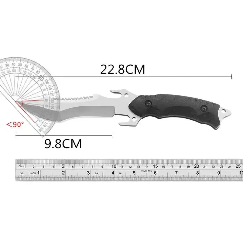 Straight Outdoor Pocket Knife, Survival, Military, Hunting, Tactical, High-Hardness. Knivve