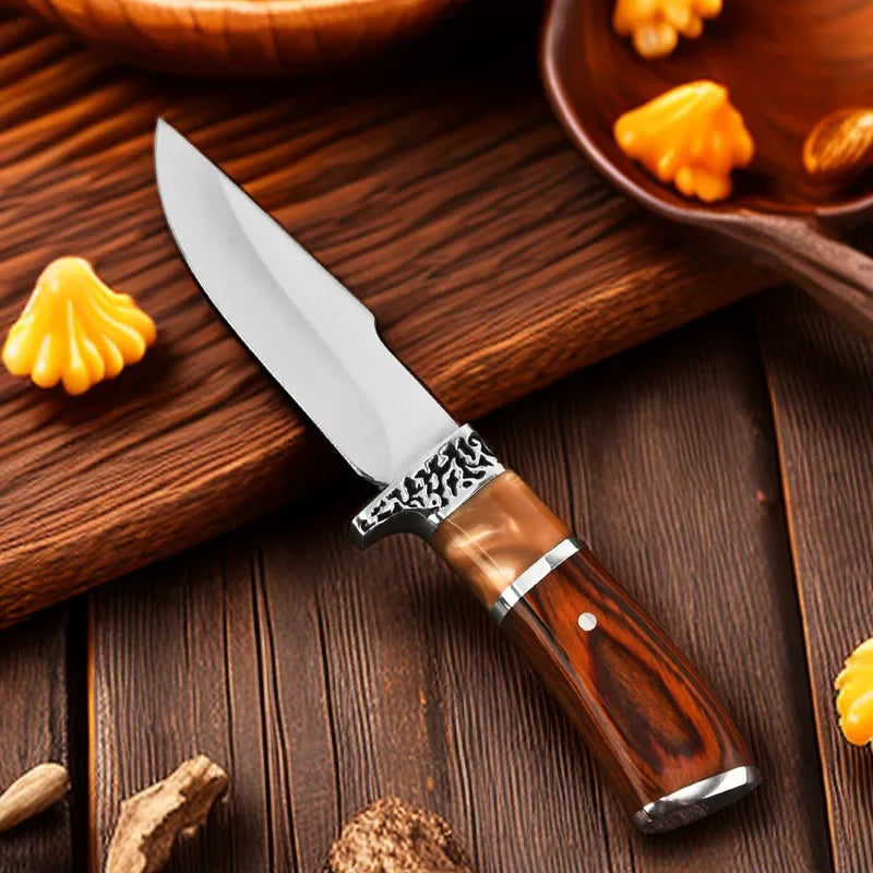 Versatile Stainless Steel Knife for Meat & Veggies, Compact Design with Blade Cover Knivve