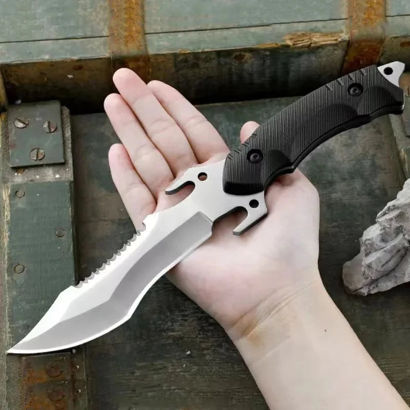 Straight Outdoor Pocket Knife, Survival, Military, Hunting, Tactical, High-Hardness. Knivve