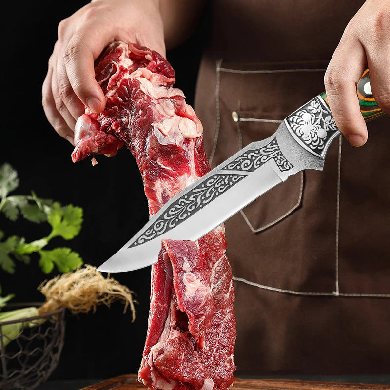 Boning Chef Knife for Meat, Fish, Fruit, & Barbecue - Stainless Steel Hand Forged Blade Knivve