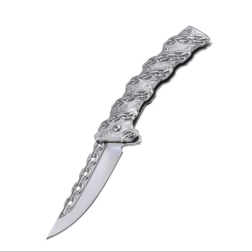 Relief Chain Stainless Steel Folding Knife for Outdoor Use Knivve