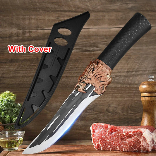 Multi-Purpose Kitchen Knife for Meat, BBQ, Fishing, Boning, Stainless Steel, Plastic Handle Knivve