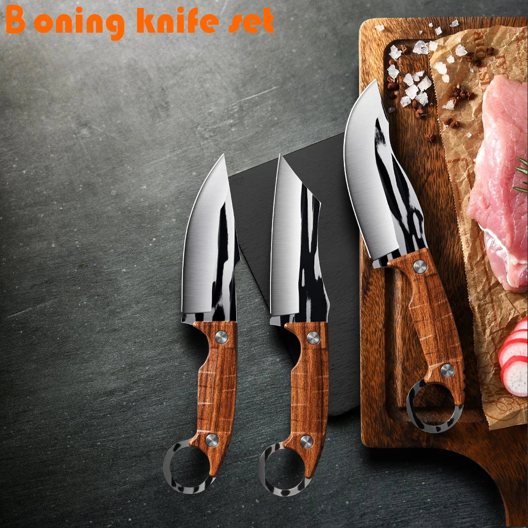 Hand-forged Bone Picking & Fruit Cutting Knife, High-hardness Steel Knivve