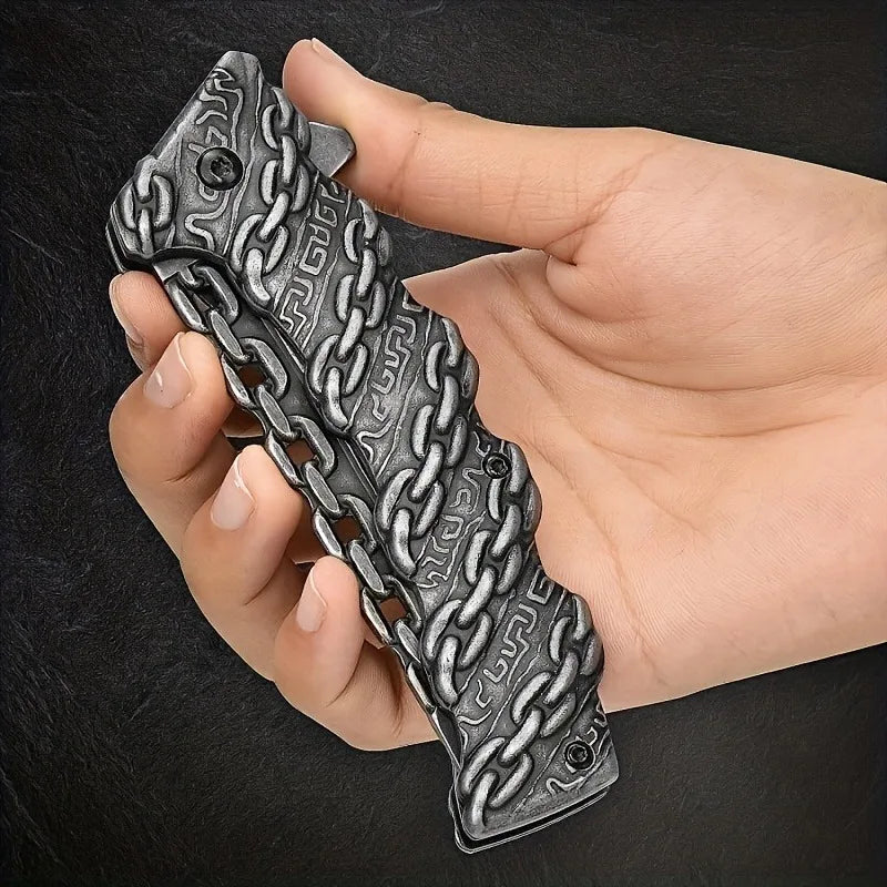 Relief Chain Stainless Steel Folding Knife for Outdoor Use Knivve