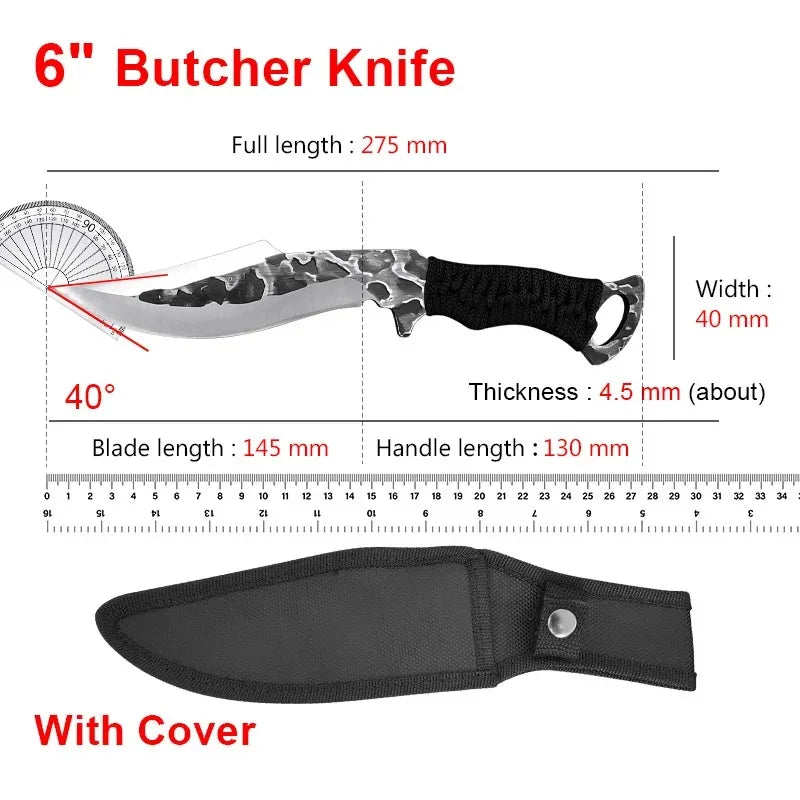 Stainless Steel Butcher Knife – Chef, Boning, Cleaver, Meat, Vegetable, Fish Slicer. Knivve